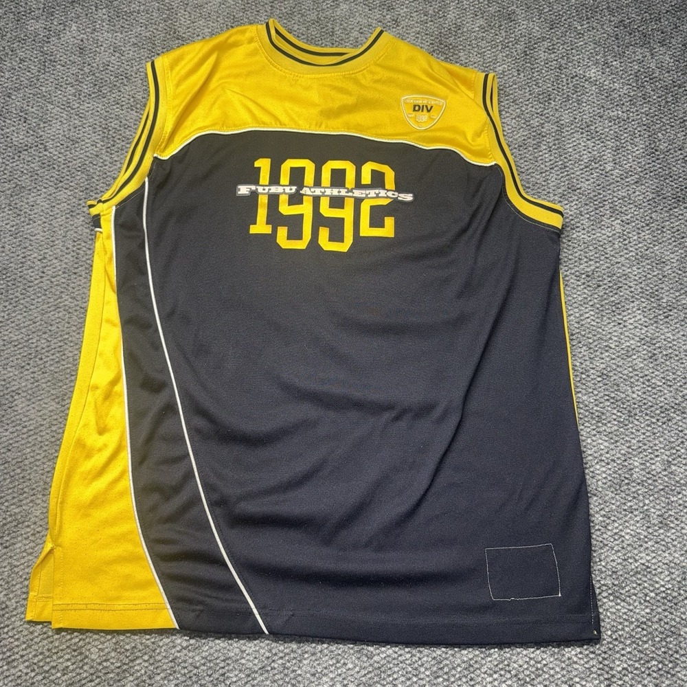 Vintage Y2k Fubu Athletic Streetwear Tank Shirt Men's Basketball Since 1992 XL